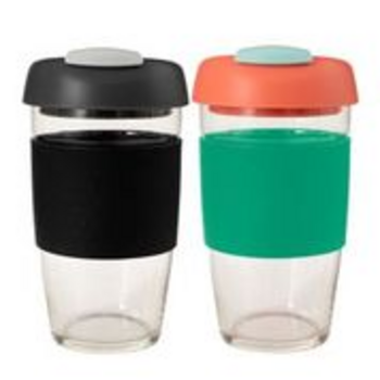 Black & Multicoloured Glass GOCUP - Pack of 2